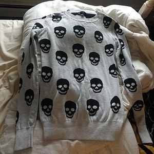 Grey Skull Sweater